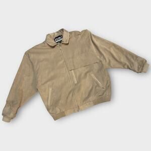 Zero Restriction Suede Look Golf Jacket Men’s XL USA Made Full Zip Beige m08